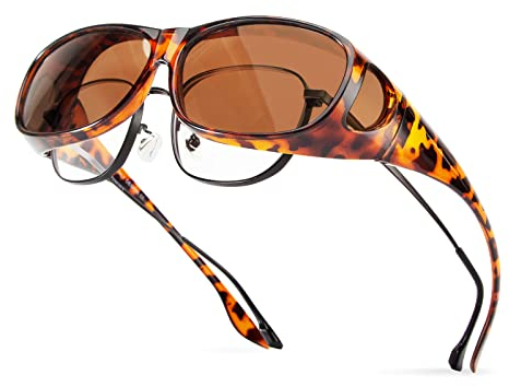 Bloomoak Polarized Over Glasses Anti-Glare UV 400 Protection for Men Women - Wrap Around Sunglasses/Fit-Over Prescription - Suit for Driving/Fishing/Golf