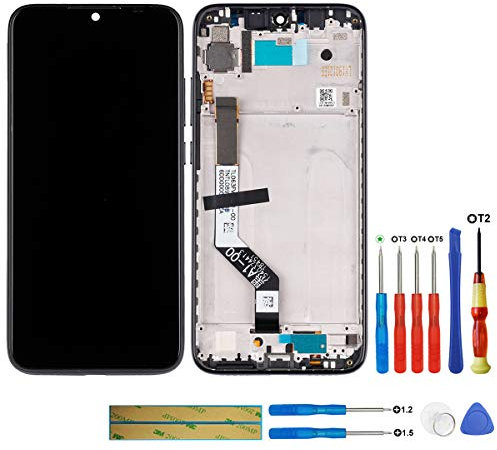 swark [Avec cadre] Nouvel écran LCD de rechange pour Xiaomi Redmi Note 7 Écran tactile Digitizer Assembly Verre avec kit d'outils de réparation mis à jour - Noir