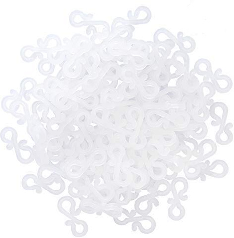 LIHAO 100 Crochets Gouttiere Guirlande Extérieur Accroche Guirlande Lumineux Mini Clips Suspension Plastique Filet Lumière Décoration Noël Halloween Fête