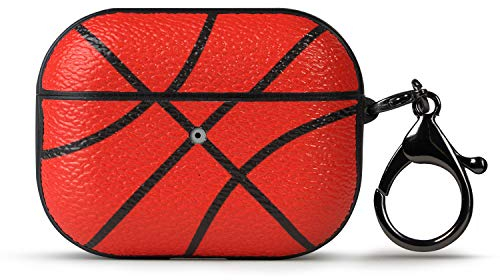 HIDAHE Airpods Pro entworfen für Apple Airpod Cover mit Schlüsselbund, Mode stilvoll cool Sport Design Haut, stoßfeste Hülle Teens Männer Jungen Air Pods Pro, Basketball 02