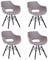 SAM 4er Set Schalenstuhl Lea, Taupe, ergonomisch geformte Sitzschale aus Kunststoff, bequemer Esszimmerstuhl im Retro-Design, schwarzes Holzgestell