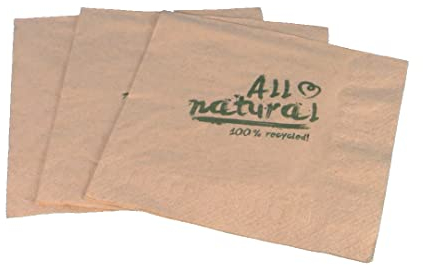 LogiPack GeRo Servietten All Natural Zelltuch aus 100% Recycling, 2-lagig, 1/4 Falz, 33 x 33 cm (2000)
