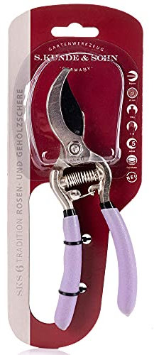 S. Kunde & Sohn Germany Die leichteste geschmiedete Gartenschere / 148g / 170mm lang/SKS 6 Tradition Rosenschere und Gehölzschere/Violett beschichtet