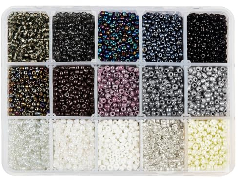 NBEADS Aproximadamente 6750 cuentas de semillas de cristal, cuentas opacas de 3 mm, cuentas redondas de pony, cuentas espaciadoras sueltas para manualidades, pulseras, collares, fabricación de joyas