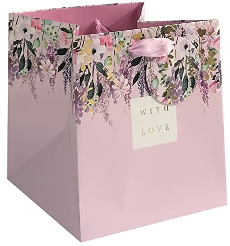 Glick Luxury Floral Gift Bag for Plants, Larger Design to Fit Plants in, 180w x 200h x 180d mm, Lilac