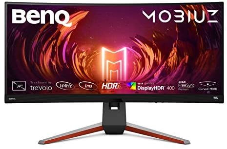 BenQ MOBIUZ EX3415R Curved Gaming Monitor 34 IPS UWQHD Ultrawide 21:9, 144Hz, 1ms MPRT, HDR400, HDRi, 98% P3, FreeSync Premium, Eye-Care, Lautsprecher 2.1