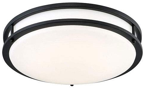 WFZRXFC 12in LED Flush Mount Ceiling Light Fixture 3.5 Inches Thick Ceiling Lamp Unique Double Ring Design Triac Dimming Ceiling Lighting Suitable For Bathroom, Hallway And Kitchen