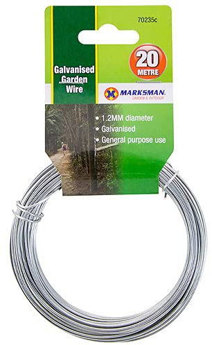 Garden Wire & Galvanised Wire Multi Purpose Heavy Duty Plant Tree Tie Support (1 x Wire Roll, 1.2mm Galvanised Garden Wire - 70235C)