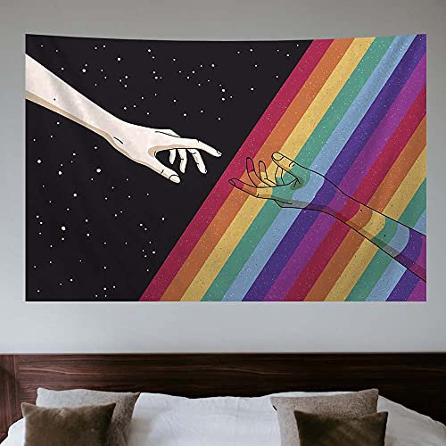 Puurbol Stolz Flagge LGBTQ Wandteppich Regenbogen Hand Wandbehang Pride Wandkunst 150x100cm