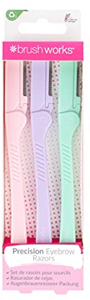 Brushworks Precision Lot de 3 rasoirs à sourcils Pastel
