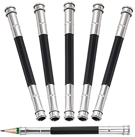 YACSEJAO Bleistiftverlängerer 5PCS Einstellbare Bleistiftverlängerung Werkzeugkupplungsgerät für Schule Art Writing