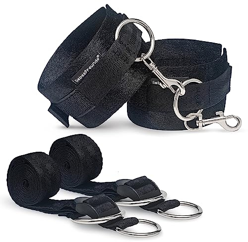 Liebesfreunde® BDSM Handschellen inkl. Bett Befestigung - Bondage Fesseln Sexpielzeug für Paare, Handfesseln Sex Spielzeug für Paare, SM Sex-Toys
