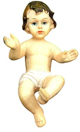 Tubayia Baby Nativity Statue Jesus Christkind Jesuskind Stroh Holzkrippe Krippenfiguren (Kleinkind)