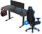 ULTRADESK - Level V2 Höhenverstellbarer Schreibtisch - Elektrischer Computertisch - 140x68 cm, für Gaming, Büro, Homeoffice - Set mit XL-Mauspad, LED RGB, Throne Gaming Stuhl - Blau LED + Throne