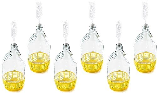 WYSKONT Enghals - Botellas de cristal transparente con tapón de clip (6 unidades, 5 L)