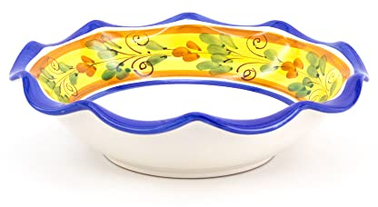 CEAR ceramiche - Fruttiera Ciotola Portafrutta Centrotavola Ø cm 30 in ceramica siciliana di Caltagirone decorata a mano