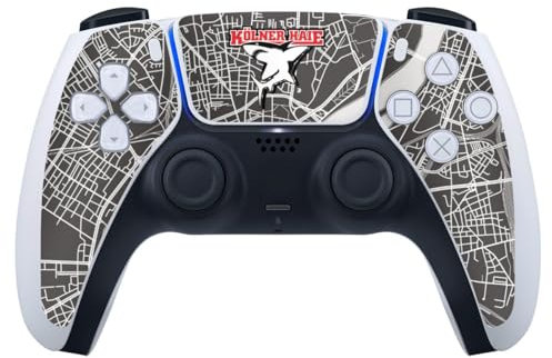 DeinDesign Skin kompatibel mit Sony Playstation 5 Controller PS5 Folie Sticker Offizielles Lizenzprodukt Kölner Haie Eishockey