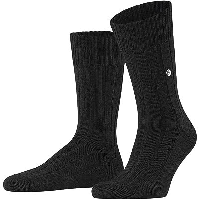 Burlington Herren Socken Dover M So Wolle einfarbig 1 Paar, Grau Asphalt Melange 3180, 40-46