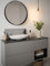 Matt Grey Glass Splashback - Bathroom Sink Back Panel - 250mm x 600mm x 4mm