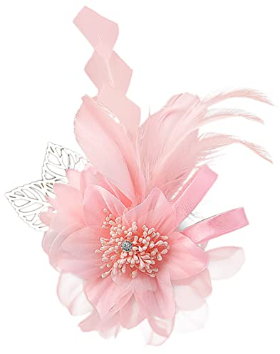 Feder Pin Brosche, Damen Feder Blumen Brosche Zubehör Party Anstecknadel Schal Clip Broschen für weibliche Mädchen Party Kleid Ansteckblume Dekoration Schmuck