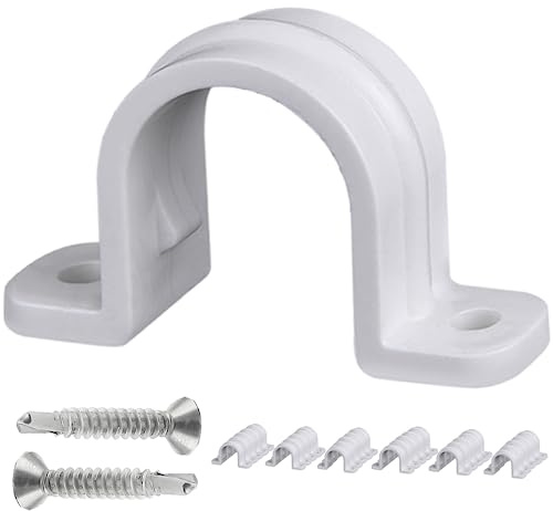 Soimuk Pipe Clamps,PVC Pipe Strap Clips,Two Hole Plastic Pipe Clamps,Conduit Strap Clamps (30 Set - Φ20MM (SCH 1/2 in))