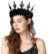 Kopfschmuck Gotisch Damen Haarschmuck Halloween Krone Stirnband mit Blumen Haarreif Gotik Königin Haarband Hexen Kopfbedeckung Accessoire Vintage Kopfband für Karneval Themenparty Cosplay Schwarz