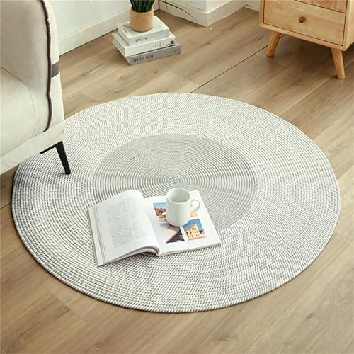 famesale Baumwolle und Leinen geflochtene Fransen Bodenmatte Seil geflochten Boden bis zur Decke runder Teppich Indoor dekorative Couchtisch Teppich nach Hause Teppich