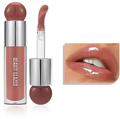 Big Brush Head Lip Gloss, Moisturizing & Nourishing Lip Oil, Non-Sticky Long Lasting Jelly Liquid Lipsticks Lip Tint Lip Glaze Makeup Gift for Women (# 107)