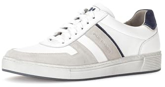 Pius Gabor Herren Sneaker Low,Halbschuhe,recyceltes Futter,zertifiziertes Leder,Wechselfußbett,White/Off-White/Fjord,44.5 EU / 10 UK
