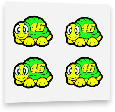 Valentino Rossi Aufkleber Fluoreszierend Schildkröte 2012 Vinyl 4 x 2.5cm Neon Sticker