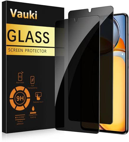 Vauki Protector Pantalla Privacidad para Xiaomi Redmi 13C 2 Piezas,Cristal Templado Anti Espía,Anti-Espía Vidrio Película,9H Dureza,Anti-Arañazo,Sin Burbujas,Privacy Screen Protector