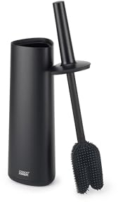 Joseph Joseph Flex 360, Escobilla de Baño, Portaescobillas de Inodoro, Cepillo de Triple Acción, Antigoteo, Antiobstrucción y Reemplazable, Negro Mate