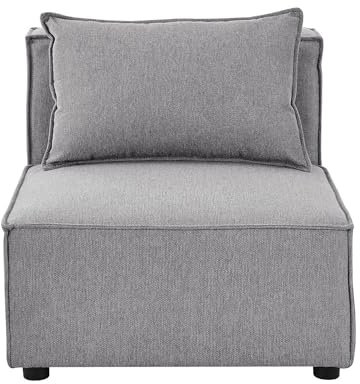 Juskys Mittelsofa Domas - modulares Sofa in Stoff Dunkelgrau - Wohnzimmer Couch mit Kissen - Modulsofa 130 kg belastbar - Sofagarnitur Wohnlandschaft