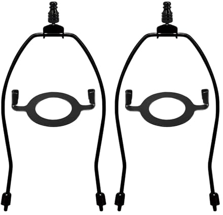 Sharplace 2Pcs Lamp Shade Harp Holder Saddle Light Base E26 Lamp Harp for Table/Floor Lamp, Black