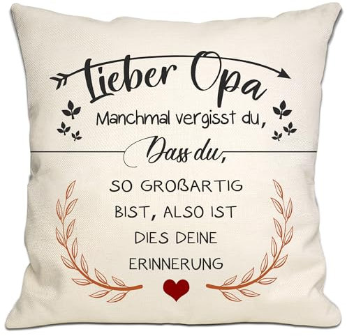 Bommex Manchmal vergisst du DASS du so großartig bist Also ist Dies Deine Erinnerung Lieber Opa Kissenbezug für Großvater von Enkelin Enkel Geburtstag Vatertag Erinnerung für Opa(Opa-2)