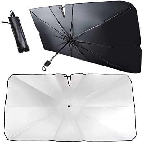 150 x 80 cm groß Sonnenschirm Auto, Auto Sonnenschutz Frontscheibe Faltbar, UV-Schutz Sonnenschirm für die Windschutzscheibe für die meisten Autos
