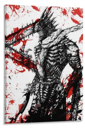 KPOKAHT Anime Poster Chainsaw Man Poster Painting Canvas Wall Art Living Room Posters Painting 16x24inch(40x60cm)