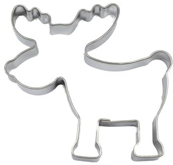 BekkiB - Ausstecher Elch - ca. 6,3 x 6,3 cm - Spülmaschinengeeignete Ausstechform aus Edelstahl - Zum Backen von Plätzchen - 7405