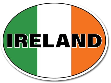2 x 10cm Ireland Oval Flag Vinyl Stickers - Irish Travel Holiday World Country Location Car Vehicle Decal Scrapbook Sticker #82411