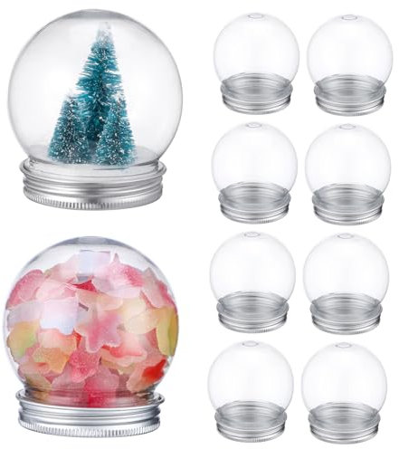RORPOIR Lot de 2 Boules à Neige Vides en Plastique Multi-usages de 150 ML pour Décorations de Noël 10 Pièces
