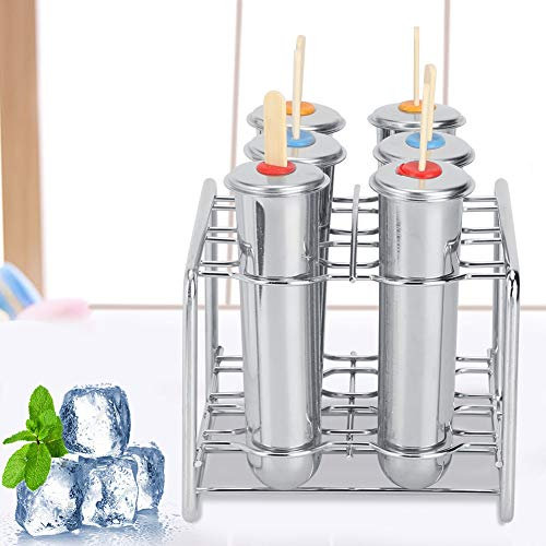 6PCS 304 Edelstahl Runde Kopf Runde Tasse Eis Form Popsicle Form Doppel Nut