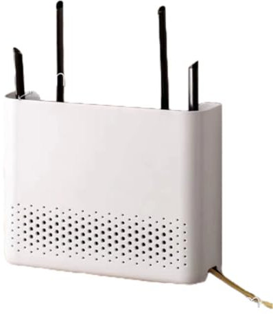 Router Box, Router Verstecken, WiFi Router Aufbewahrungsbox Regal Wand WLAN Wandbehänge TV Kabel Verstecken Box WiFi-Rack Wanddekoration Dekorative Box for Router Kabel Organizer Box Weiß(30*22*6.5cm)