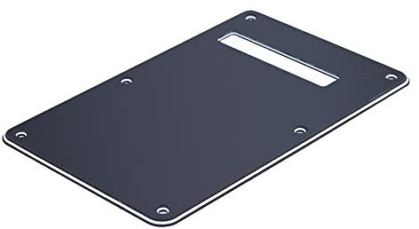 Sanfoelek Pickguard Tremolo Cavity Cover Backplate Back Plate 3Ply for Stratocaster Strat Modern Style Electric Guitar Black