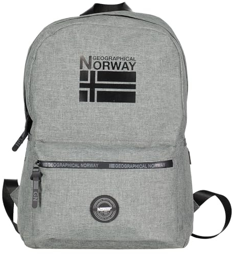 Geographical Norway Santos | Laptop-Rucksack 31x13x43 cm | Rucksack für Herren und Damen | Sport- und Freizeitrucksack | Praktisch für Laptop und Alltag | Kompakter Rucksack (Grau)