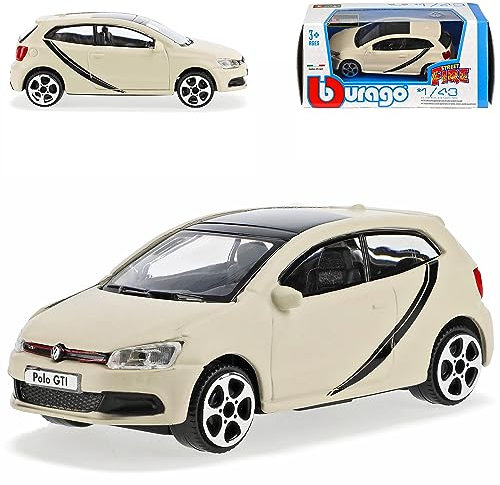 alles-meine.de GmbH Volkwagen Polo V G*T*I Typ 6R 3 Türer Matt Weiss 2009-2017 1/43 Burago Modell Auto mit individiuellem Wunschkennzeichen
