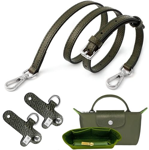 Sunshine smile Organizer für Longchamp Tasche,Schultergurt für Longchamp Tasche Damen,Tragegurt für Longchamp,Taschen Organizer für Longchamp Mini,Purse Organize(Waldgrün)