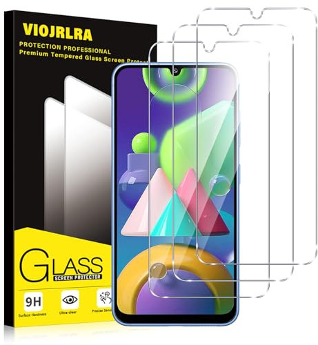Viojrlra 3 Stück Panzer Schutz Glas für Samsung Galaxy M21/M30S, Galaxy M31, 9H Härte Schutzfolie, HD Klar Displayschutz, Frei von Kratzern, Anti-Bläschen, Ultrabeständig Folie