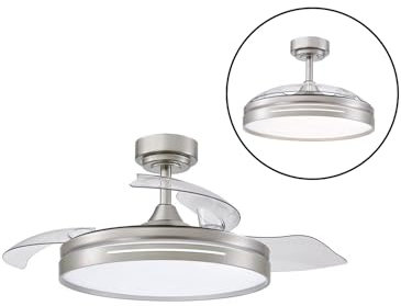 blendend Ventilador DC 48W, 6 velocidades, 4800lm, 3000-4000-6000K, remoto, memoria, temporizador, ideal para frescura y control ambiental.