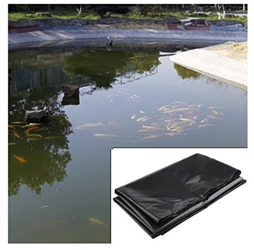 Robuste 0,5 mm Gummiteichfolie für Koiteiche, Gartenpools und Springbrunnen, reißfest und langlebig, 8 x 8 m, Schwarz