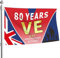 80 ans de victoire en Europe, drapeau commémoratif du 80e jour du Ve Day - Outil de décoration de couleurs vives pour diverses fêtes, réunions, fêtes et autres occasions 2025 Jour de la victoire 80e